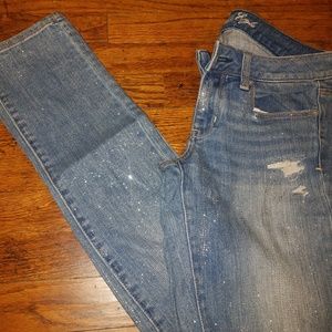 BADA$$ AE Glitter Sparkle Skinny Jeans